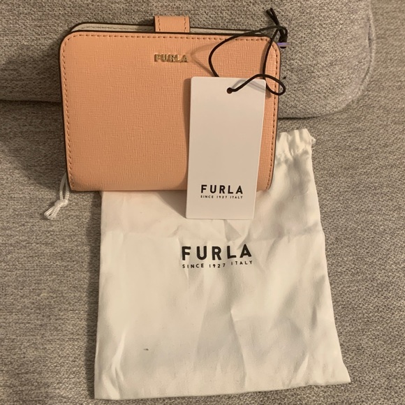 Furla Babylon Small Compact Peachy Blush Pink Saffiano Leather Wallet Italy 🇮🇹 - Picture 11 of 11